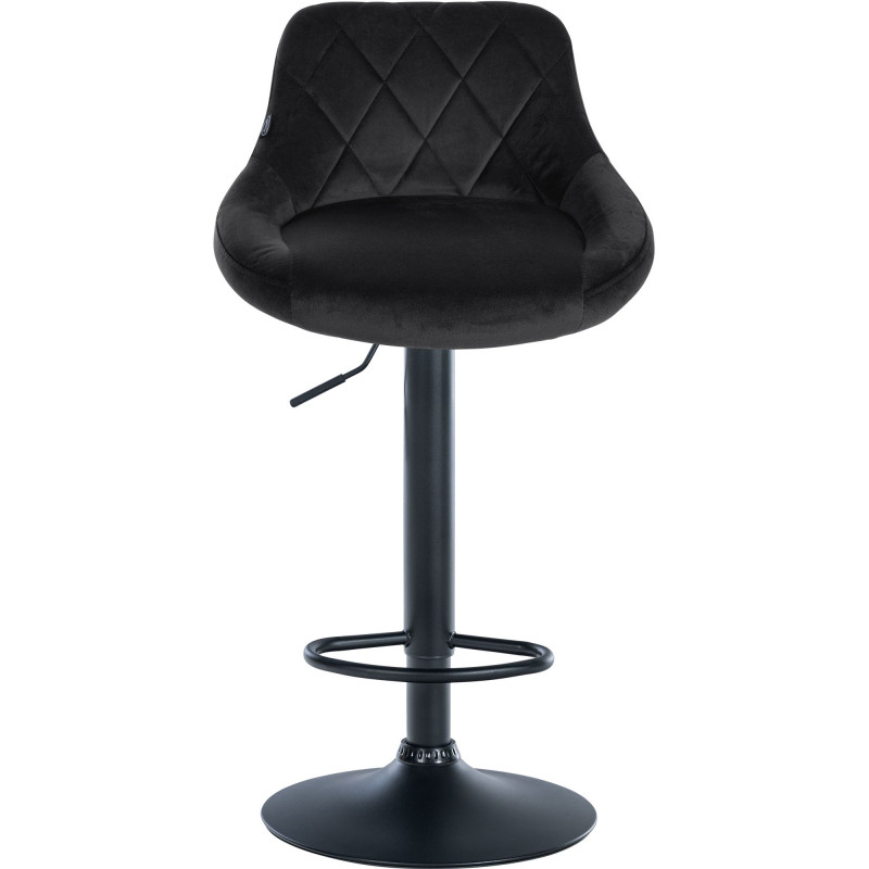 Lot de 2 tabourets de bar Lazio en velours noir noir