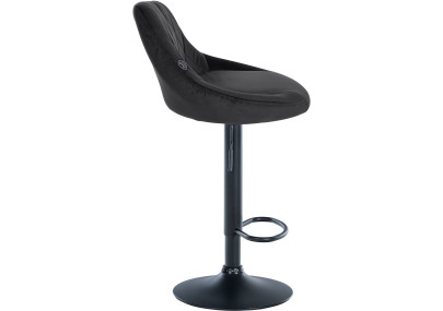 Set de 2 Taburetes Lazio en terciopelo Negro,Negro