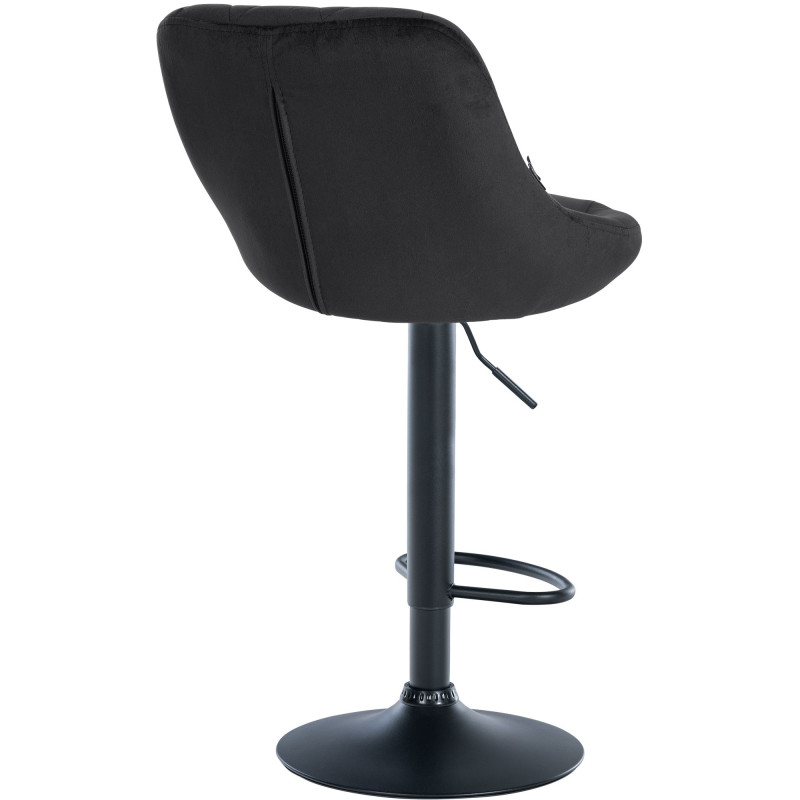 Lot de 2 tabourets de bar Lazio en velours noir noir