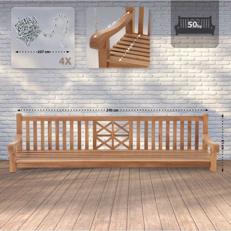 Balancelle de ferme 240 cm en teck