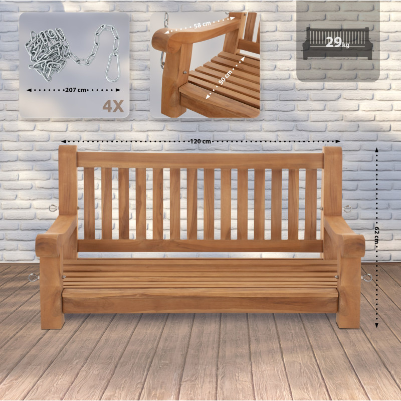 Balancelle Joyce, 120 cm, teck