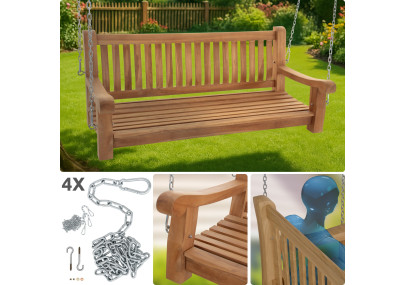 Banc suspendu Joyce, 150 cm, teck