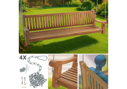 Banc suspendu Joyce, 220 cm, teck