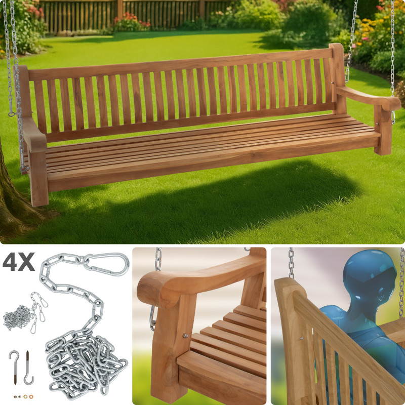 Banc suspendu Joyce, 220 cm, teck