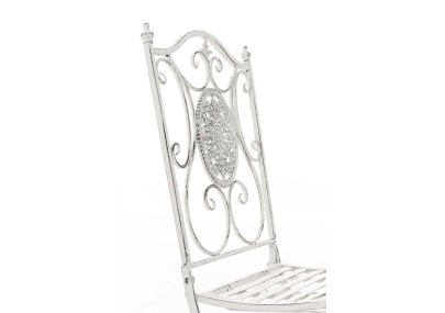 Conjunto de Mesa & 2 Sillas Plegables Aldeano Blanco antiguo