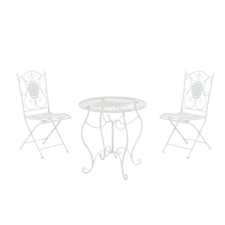 Conjunto de Mesa & 2 Sillas Plegables Aldeano Blanco