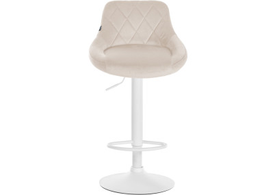 Set de 2 Taburetes Lazio en terciopelo Crema,Blanco