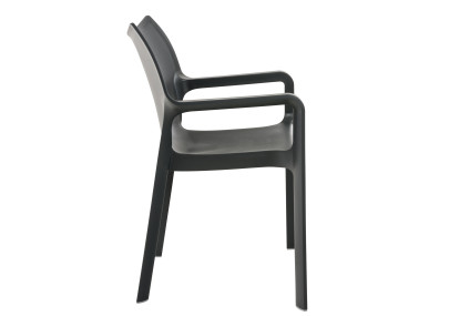 Silla plástico apilable DIVA Gris oscuro