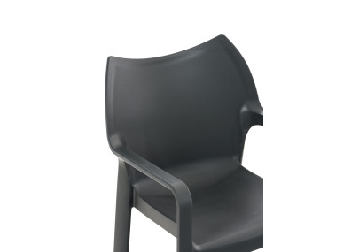 Chaise Diva, gris foncé
