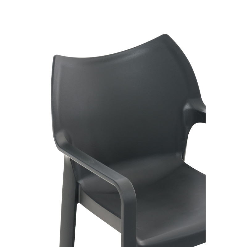 Chaise Diva, gris foncé