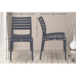 Chaise Ares, gris foncé
