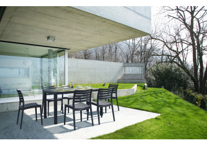 Silla de Jardín Apilable ARES Gris oscuro