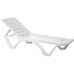 Ensemble de 10 chaises longues blanc aqua