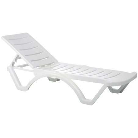 Ensemble de 10 chaises longues blanc aqua