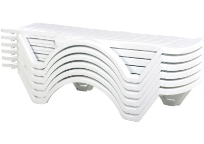 Ensemble de 10 chaises longues blanc aqua