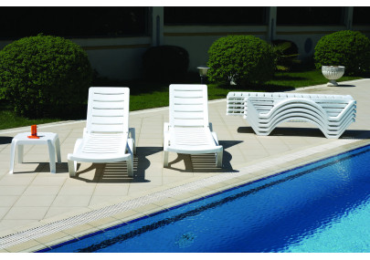 Ensemble de bain de soleil 4 pièces blanc aqua