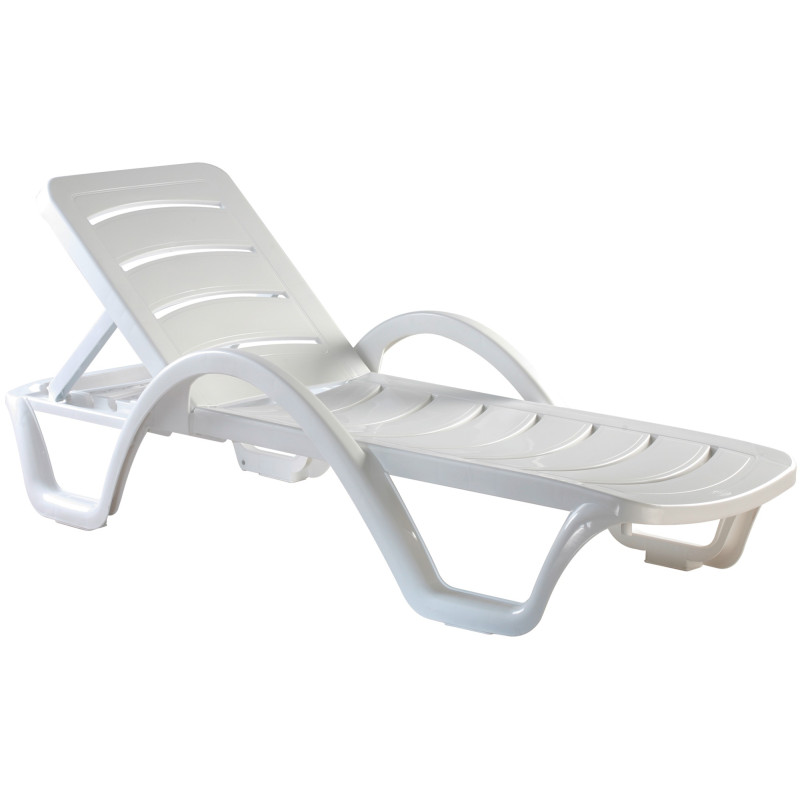 Ensemble de 4 chaises longues Havana blanches