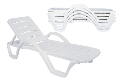 Ensemble de 4 chaises longues Havana blanches