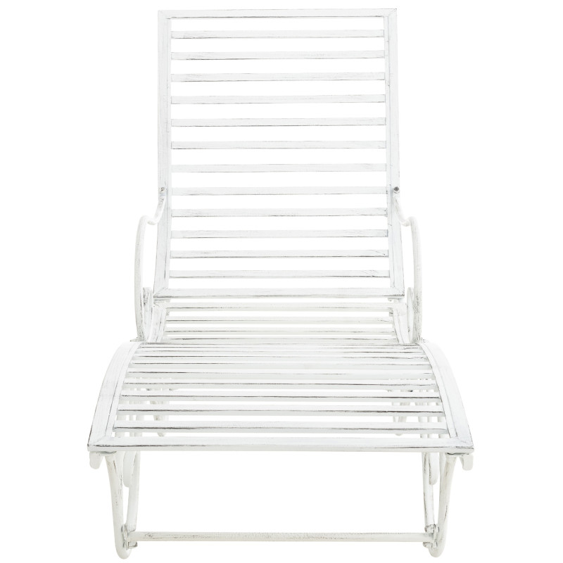 Chaise longue de jardin Amiens blanc antique