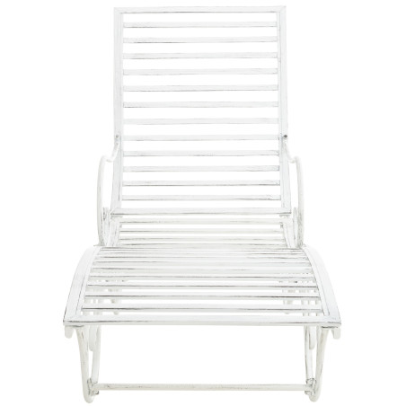 Chaise longue de jardin Amiens blanc antique
