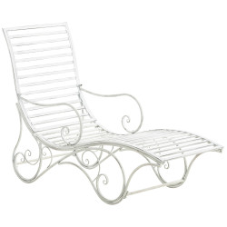 Chaise longue de jardin Amiens blanc antique