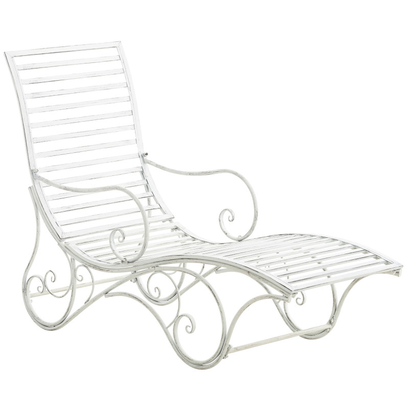 Chaise longue de jardin Amiens blanc antique