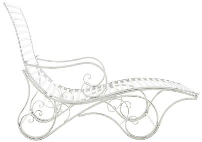 Chaise longue de jardin Amiens blanc antique