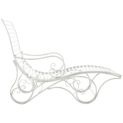 Chaise longue de jardin Amiens blanc antique