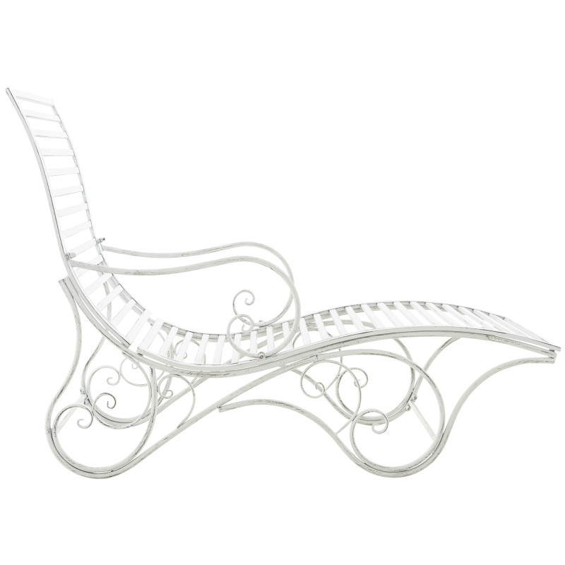 Chaise longue de jardin Amiens blanc antique