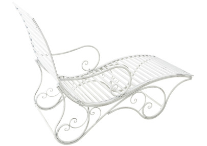 Chaise longue de jardin Amiens blanc antique
