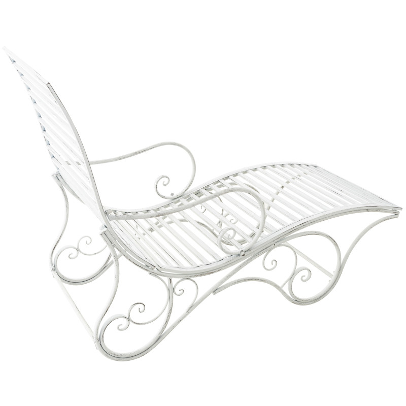 Tumbona de jardín Amiens Blanco antiguo