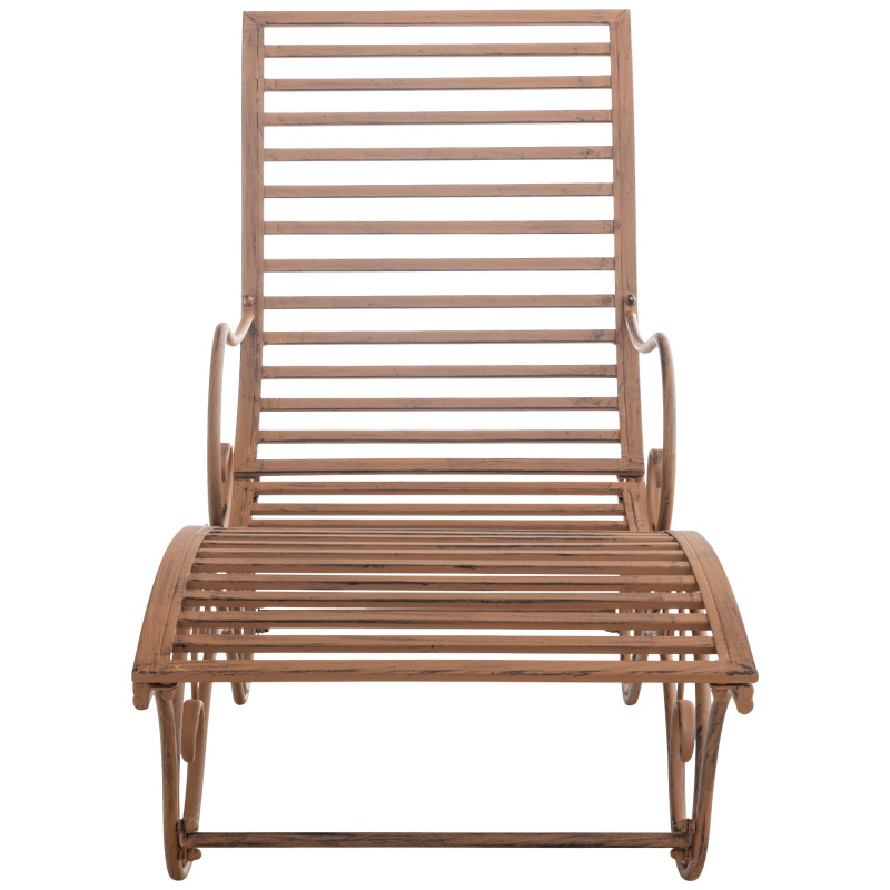 Chaise longue de jardin Amiens marron antique