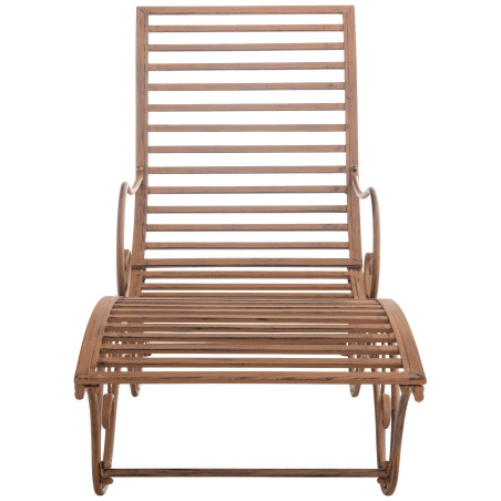Chaise longue de jardin Amiens marron antique