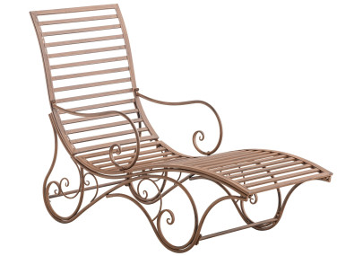Chaise longue de jardin Amiens marron antique