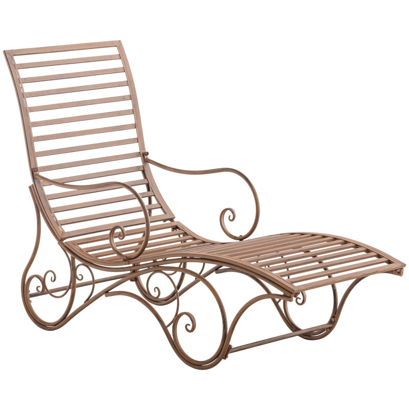 Chaise longue de jardin Amiens marron antique