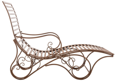 Chaise longue de jardin Amiens marron antique