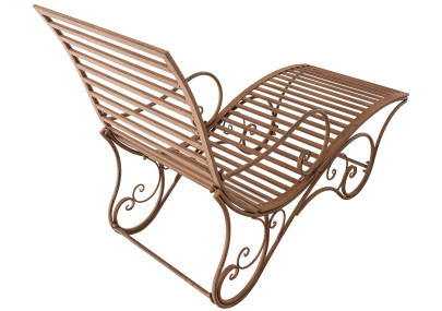 Chaise longue de jardin Amiens marron antique