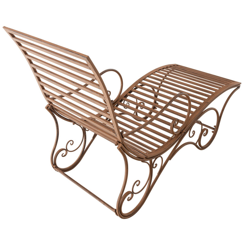 Chaise longue de jardin Amiens marron antique