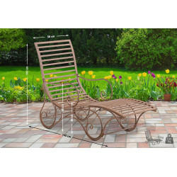 Chaise longue de jardin Amiens marron antique