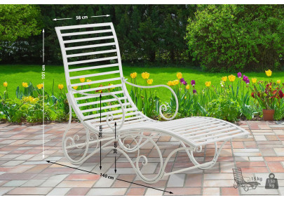 Chaise longue de jardin Amiens blanche
