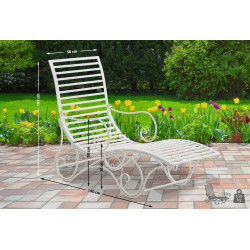 Chaise longue de jardin Amiens blanche