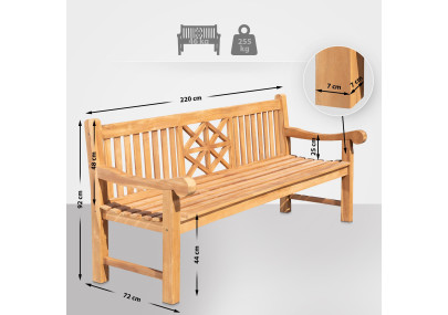 Teakbank Florida 220 cm