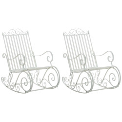 Ensemble de 2 fauteuils à bascule blancs Smilla
