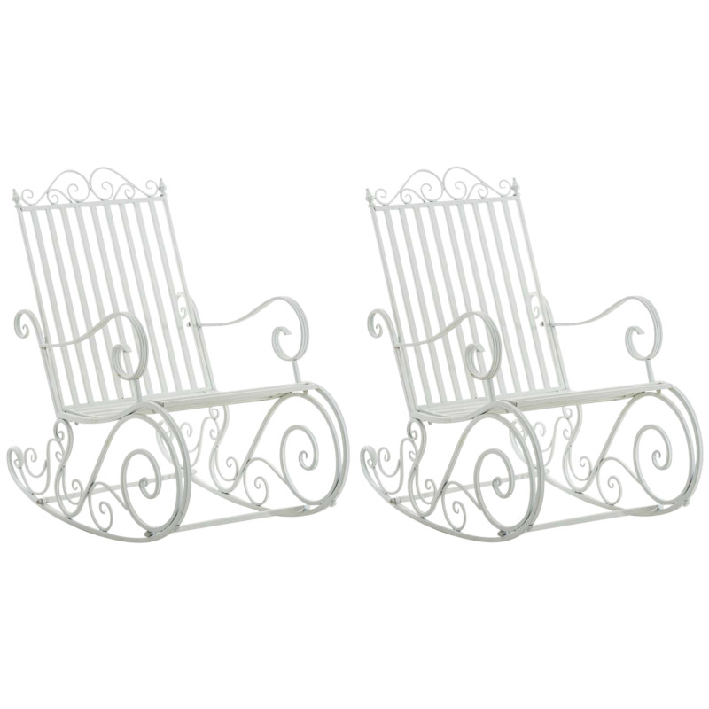 Ensemble de 2 fauteuils ? bascule blancs Smilla