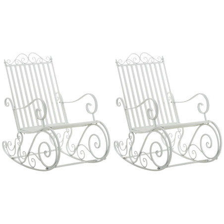 Ensemble de 2 fauteuils à bascule blancs Smilla