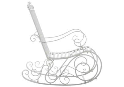 Ensemble de 2 fauteuils ? bascule blancs Smilla