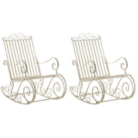 Ensemble de 2 fauteuils ? bascule Smilla cr?me antique