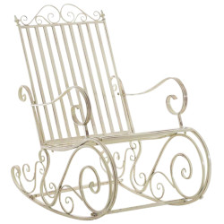 Set de 2 Mecedoras de hierro Smilla Crema antiguo