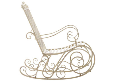 Ensemble de 2 fauteuils ? bascule Smilla cr?me antique