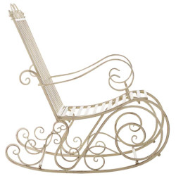 Ensemble de 2 fauteuils ? bascule Smilla cr?me antique